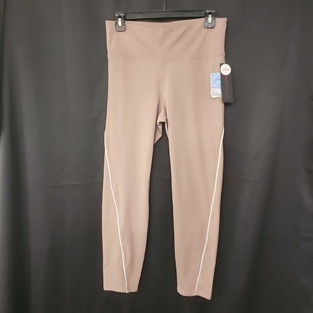 Bally Total Fitness Dry-wik Athletic Wear Leggings Size Large Mauve-Taupe Color
